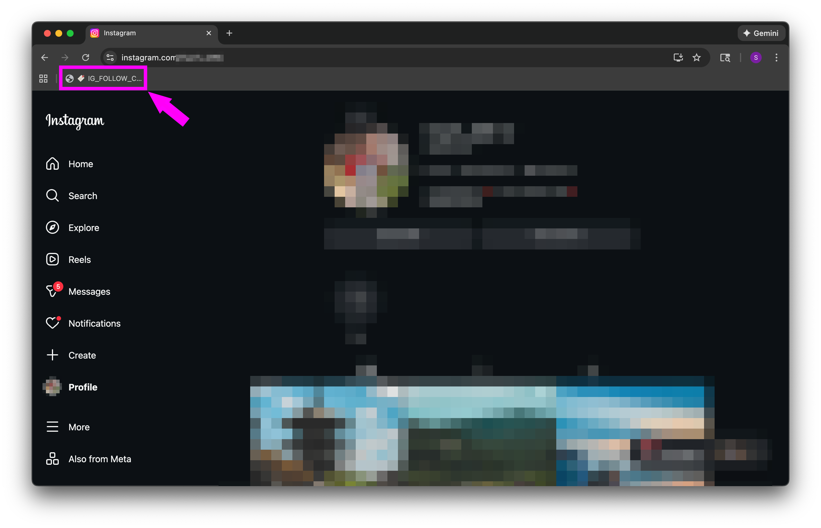 Picture of the bookmarklet in bookmark bar